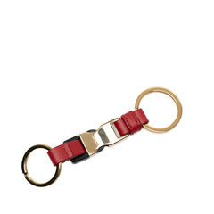 プラダ キーホルダー バッグチャーム 1PP110 ゴールド レッド メッキ レザー レディース PRADA 【中古】