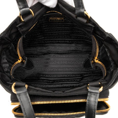 プラダ 三角ロゴプレート ハンドバッグ ショルダーバッグ 2WAY 1BG308 ブラック ナイロン レザー レディース PRADA 【中古】