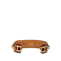 エルメス シェーヌダンクル バングル バングル ゴールド レッド メッキ レザー レディース HERMES 【中古】