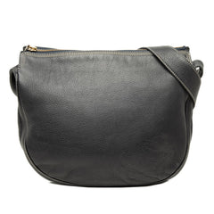 ロエベ アナグラム 斜め掛け ショルダーバッグ ネイビー レザー レディース LOEWE 中古