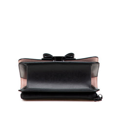 サルヴァトーレフェラガモ ヴァラリボン チェーン ショルダーバッグ AU-21 G877 ブラック レザー レディース Salvatore Ferragamo 【中古】