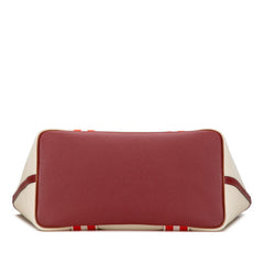 エルメス ピュール サングル トートバッグ ベージュ レッド ブラウン トリヨンクレマンス トワルミリタリー レディース HERMES 【中古】