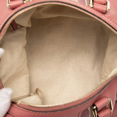 グッチ シェリーライン ミニボストンバッグ ショルダーバッグ 2WAY 247205 ピンク キャンバス レザー レディース GUCCI 【中古】