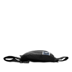 プラダ 三角ロゴプレート ボディバッグ ウエストバッグ ブラック ネイビー レザー ナイロン メンズ PRADA 【中古】