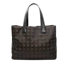 シャネル ニュートラベルラインMM トートバッグ ハンドバッグ ブラウン ブラック ナイロン レザー レディース CHANEL 【中古】