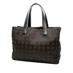 シャネル ニュートラベルラインMM トートバッグ ハンドバッグ ブラウン ブラック ナイロン レザー レディース CHANEL 【中古】