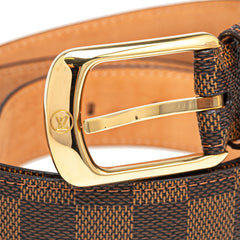 ルイ ヴィトン ダミエ サンチュール エリプス ベルト サイズ:90/36 M6995 ブラウン レザー メンズ LOUIS VUITTON 【中古】