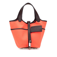 エルメス ピコタンロック カーゴPM ハンドバッグ ローズテキサス ルージュセリエ ピンク ヴォースイフト トワルゴエラン レディース HERMES 【中古】