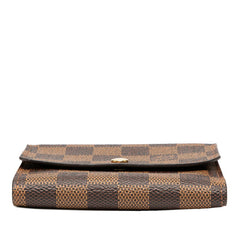 ルイ ヴィトン ダミエ ポルトフォイユ エリーズ 二つ折り財布 N61654 ブラウン PVC レザー レディース LOUIS VUITTON 【中古】