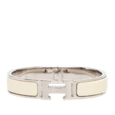 エルメス クリックH PM Hバングル ブレスレット アイボリー シルバー メタル エナメル レディース HERMES 【中古】