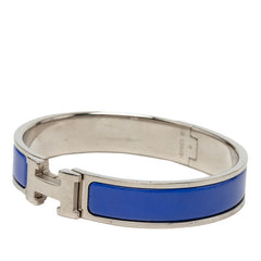 エルメス クリックH PM ブレスレット シルバー ブルー メタル レディース HERMES 【中古】