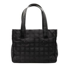 シャネル ニュートラベルライン トートPM トートバッグ ハンドバッグ ブラック ナイロン レザー レディース CHANEL 【中古】