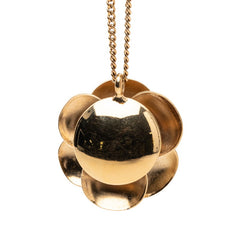 シャネル カメリア ココマーク ネックレス ゴールド ホワイト メッキ エナメル レディース CHANEL 【中古】