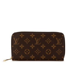 ルイ ヴィトン モノグラム ジッピーウォレット ラウンドファスナー 長財布 M60017 ブラウン PVC レディース LOUIS VUITTON 【中古】