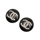シャネル ココマーク イヤリング シルバー ブラック メタル ラインストーン レディース CHANEL 【中古】