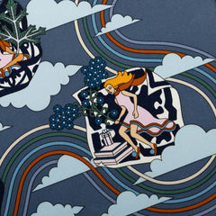 エルメス カレ45 CARRES VOLANTS 空飛ぶカレ スカーフ ブルー マルチカラー シルク レディース HERMES 中古