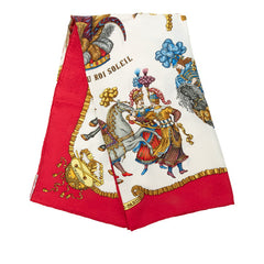 エルメス カレ90 LES FÊTES DU ROI SOLEIL 太陽王の祝典 スカーフ 大判スカーフ レッド系 マルチカラー シルク レディース HERMES 中古