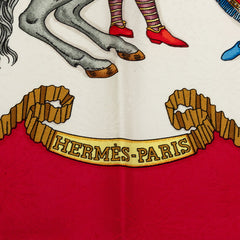 エルメス カレ90 LES FÊTES DU ROI SOLEIL 太陽王の祝典 スカーフ 大判スカーフ レッド系 マルチカラー シルク レディース HERMES 中古