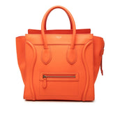 セリーヌ ラゲージ ミニ ショッパー ハンドバッグ トートバッグ S-ZP-0192 レッド系 レザー レディース CELINE 【中古】