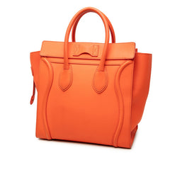 セリーヌ ラゲージ ミニ ショッパー ハンドバッグ トートバッグ S-ZP-0192 レッド系 レザー レディース CELINE 【中古】