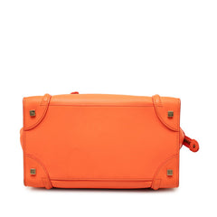 セリーヌ ラゲージ ミニ ショッパー ハンドバッグ トートバッグ S-ZP-0192 レッド系 レザー レディース CELINE 【中古】