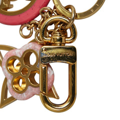 ルイ ヴィトン ポルトクレ カラーライン チャーム キーホルダー M64525 ゴールド ピンク メッキ レディース LOUIS VUITTON 【中古】