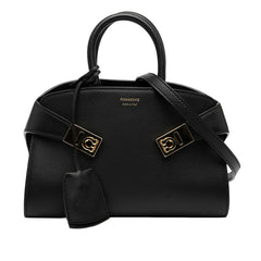 サルヴァトーレフェラガモ ガンチーニ HUG ハグ ミニ ハンドバッグ ショルダーバッグ 2WAY ブラック レザー レディース Salvatore Ferragamo 【中古】