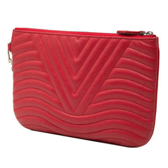 ルイ ヴィトン ニューウエーブ ポシェットジップ クラッチバッグ M67500 レッド レザー レディース LOUIS VUITTON 【中古】