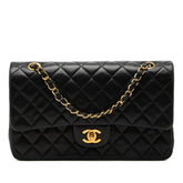 シャネル ココマーク マトラッセ25 ダブルフラップ チェーン ショルダーバッグ ネイビー ラムスキン レディース CHANEL 【中古】