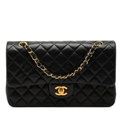 シャネル ココマーク マトラッセ25 ダブルフラップ チェーン ショルダーバッグ ネイビー ラムスキン レディース CHANEL 【中古】