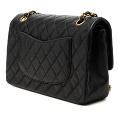 シャネル ココマーク マトラッセ25 ダブルフラップ チェーン ショルダーバッグ ネイビー ラムスキン レディース CHANEL 【中古】