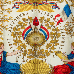 エルメス カレ90 LIBERTE EGALITE FRATERNITE REPUBLIQUE FRANCAISE 1789年フランス革命を記念して スカーフ グリーン シルク レディース HERMES 中古