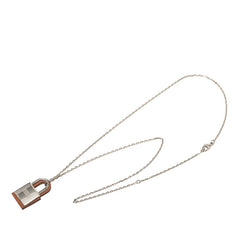 エルメス オーケリーPM カデナ モチーフ ペンダントネックレス シルバー ブラウン メタル スイフト レディース HERMES 【中古】