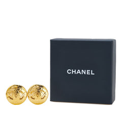 シャネル ヴィンテージ ココマーク マトラッセ ラウンド イヤリング ゴールド メッキ レディース CHANEL 【中古】