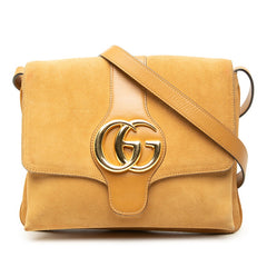 グッチ ダブルG アリー 斜め掛け ショルダーバッグ 550126 ブラウン系 スウェード レディース GUCCI 中古