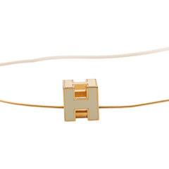 エルメス カージュ ド アッシュ Hキューブ ネックレス ゴールド アイボリー メッキ レディース HERMES 【中古】