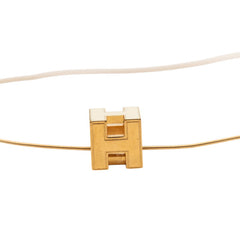 エルメス カージュ ド アッシュ Hキューブ ネックレス ゴールド アイボリー メッキ レディース HERMES 【中古】