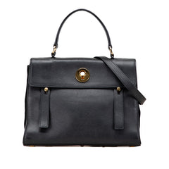 サンローラン ミューズトゥ トートバッグ ショルダーバッグ 2WAY 368228 ブラック レザー レディース SAINT LAURENT 【中古】