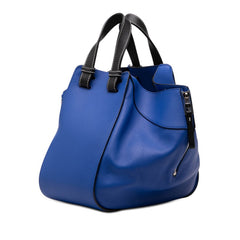 ロエベ アナグラム ハンモック スモール ハンドバッグ ショルダーバッグ 2WAY ブルー レザー レディース LOEWE 【中古】