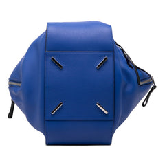 ロエベ アナグラム ハンモック スモール ハンドバッグ ショルダーバッグ 2WAY ブルー レザー レディース LOEWE 【中古】