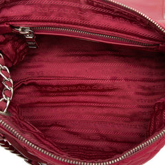 プラダ チェーン ショルダーバッグ レッド系 ナイロン レディース PRADA 【中古】