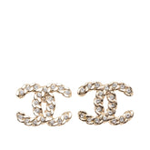 シャネル ココマーク スタッドピアス B19P ゴールド ラインストーン メッキ レディース CHANEL 【中古】