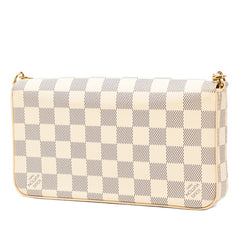 ルイ ヴィトン ダミエ アズール ポシェット フェリシー チェーン ショルダーバッグ N40491 ホワイト PVC レザー レディース LOUIS VUITTON 【中古】