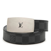 ルイ ヴィトン ダミエ グラフィット サンチュール LV CUT ベルト サイズ:110/44 M9638 ブラック PVC レザー メンズ LOUIS VUITTON 【中古】