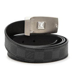 ルイ ヴィトン ダミエ グラフィット サンチュール LV CUT ベルト サイズ:110/44 M9638 ブラック PVC レザー メンズ LOUIS VUITTON 【中古】