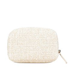 シャネル ドーヴィル ポーチ ホワイト ゴールド ツイード レディース CHANEL 【中古】