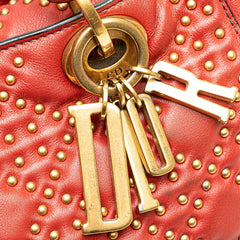 ディオール カナージュ レディディオール スタッズ ハンドバッグ ショルダーバッグ 2WAY M0579CVNZ レッド ゴールド ラムスキン レディース Dior 【中古】