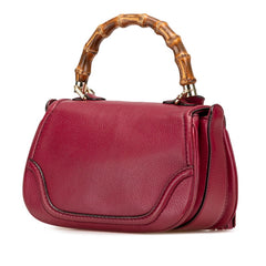 グッチ ニューバンブー ハンドバッグ ショルダーバッグ 2WAY 256805 ワインレッド ボルドー レザー レディース GUCCI 【中古】