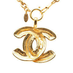 シャネル マトラッセ ココマーク ローグ チェーン ネックレス ゴールド メッキ レディース CHANEL 【中古】