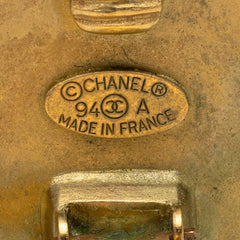 シャネル ココマーク ヴィンテージ ラウンド イヤリング 94A シェル ゴールド ブラック メッキ レディース CHANEL 【中古】